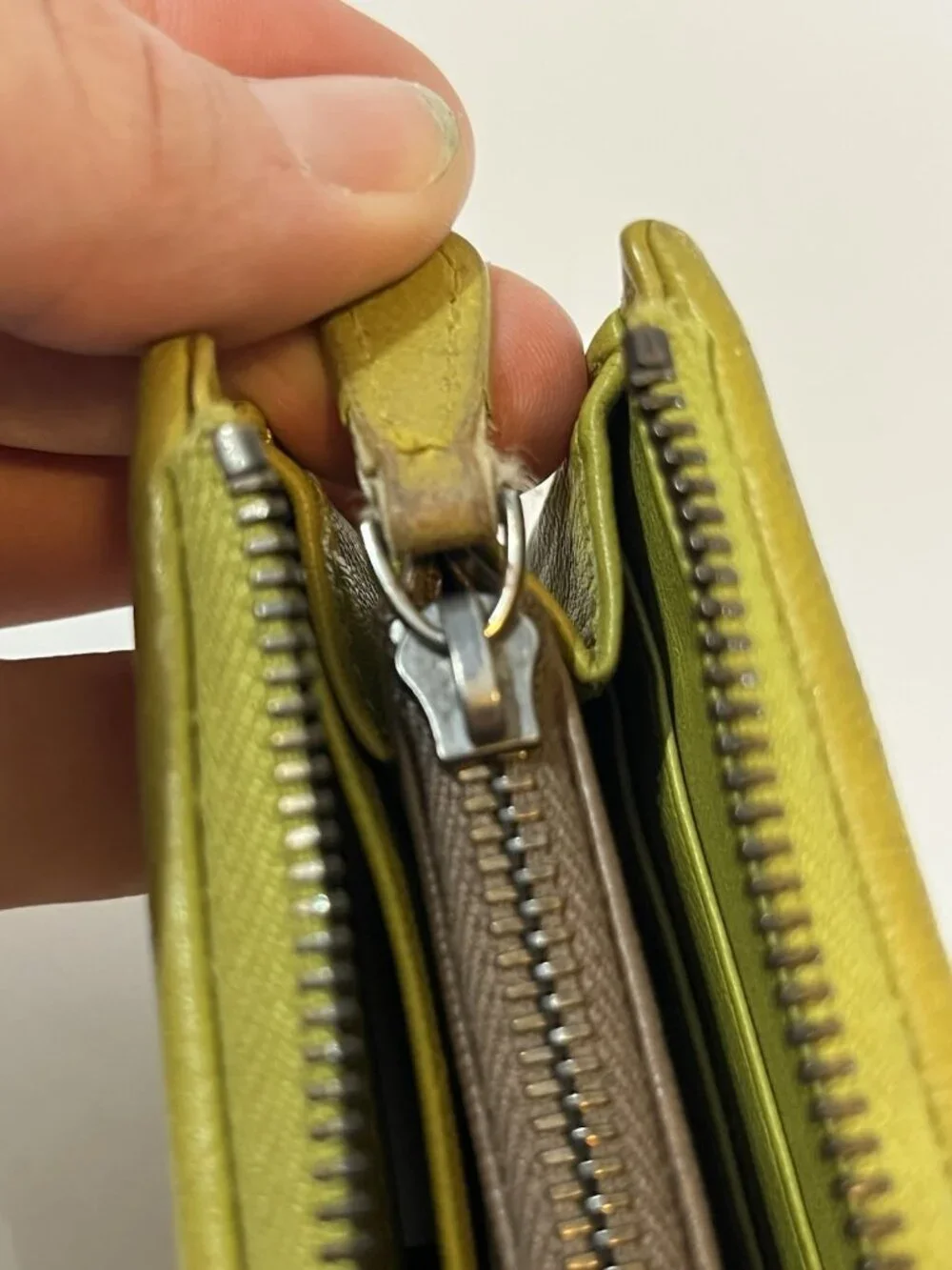 Bottega Veneta Intrecciato Zip Around Wallet Chartreuse Green Woven Leather